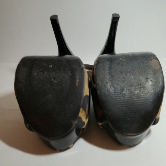 Jessica Simpson Size 5.5 Animal Leopard Print Slingback Peep Toe Platform Heels - Picture 5 of 5